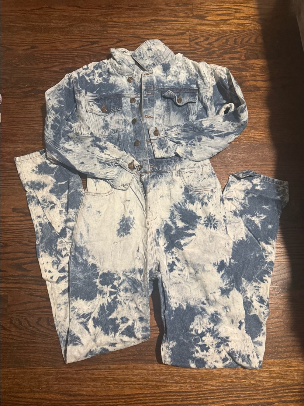 Tie-Dye Blue & White Men's Jeans